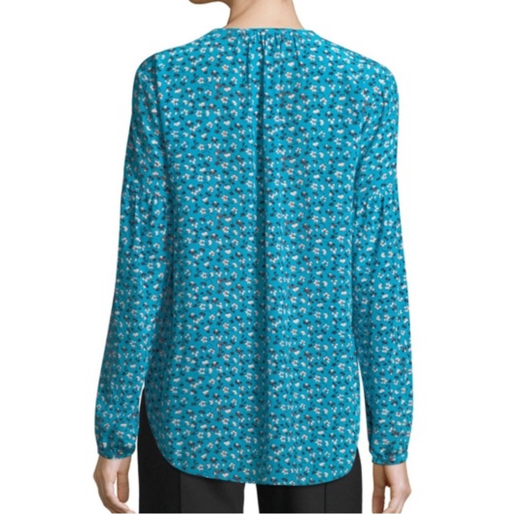 Veronica Beard Roca V-Neck Button-Front Floral-Pr… - image 2